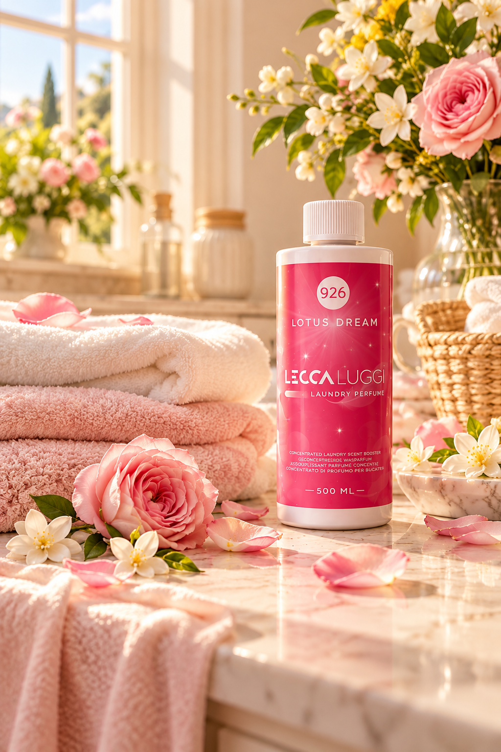 Lecca Luggi Lotus Dream wasparfum tussen zachte handdoeken